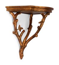 A Pair of Contemporary Gilt Composite Wall Brackets
