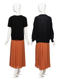The Row; T-Shirt, Sweater & Pleated Skirt