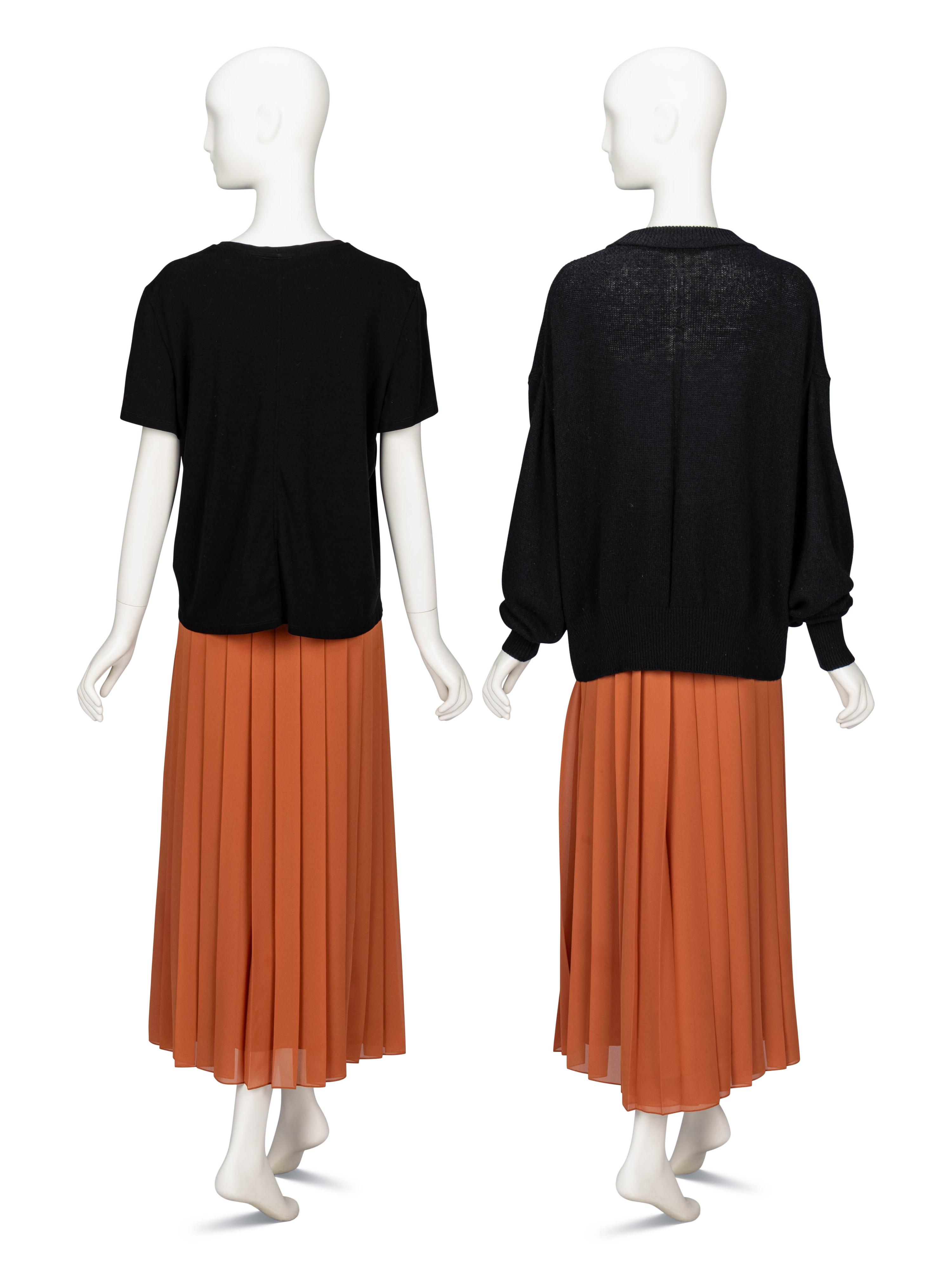 The Row; T-Shirt, Sweater & Pleated Skirt