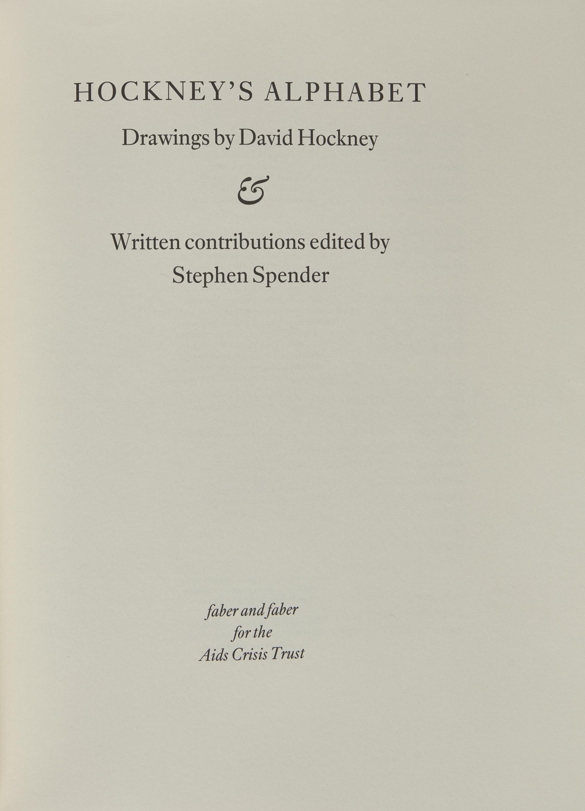 Hockney, David, and Stephen Spender, et al. Hockney's Alphabet