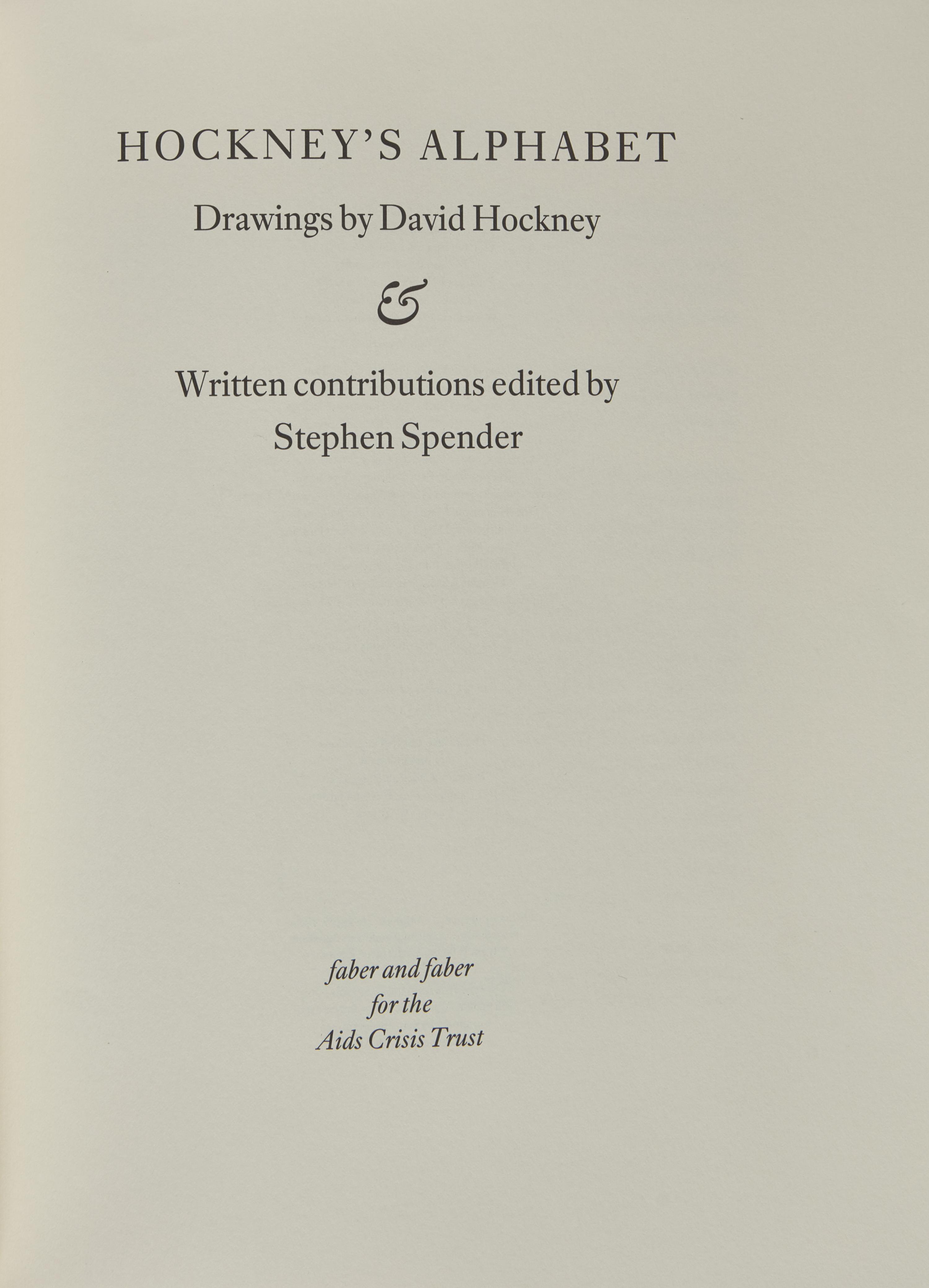 Hockney, David, and Stephen Spender, et al. Hockney's Alphabet