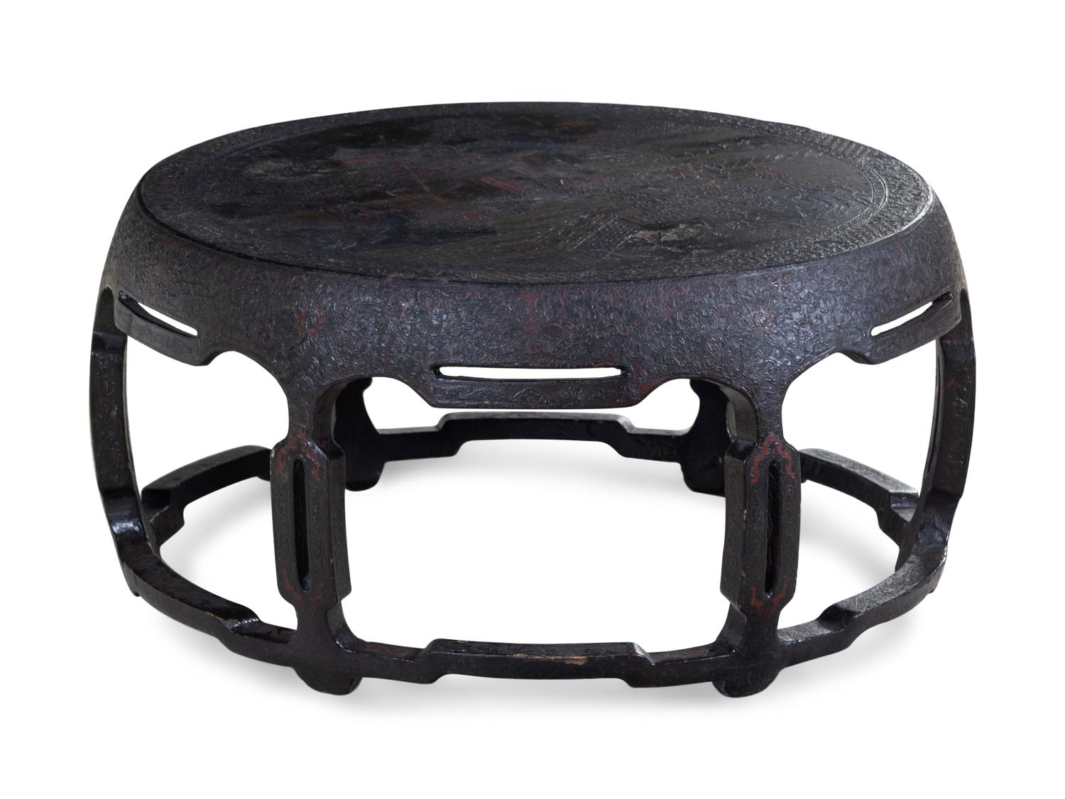 A Chinese Carved and Lacquered Low Table