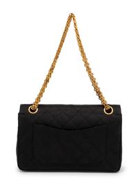 Chanel Double Flap in Quilted Black Satin, Early 1980s
