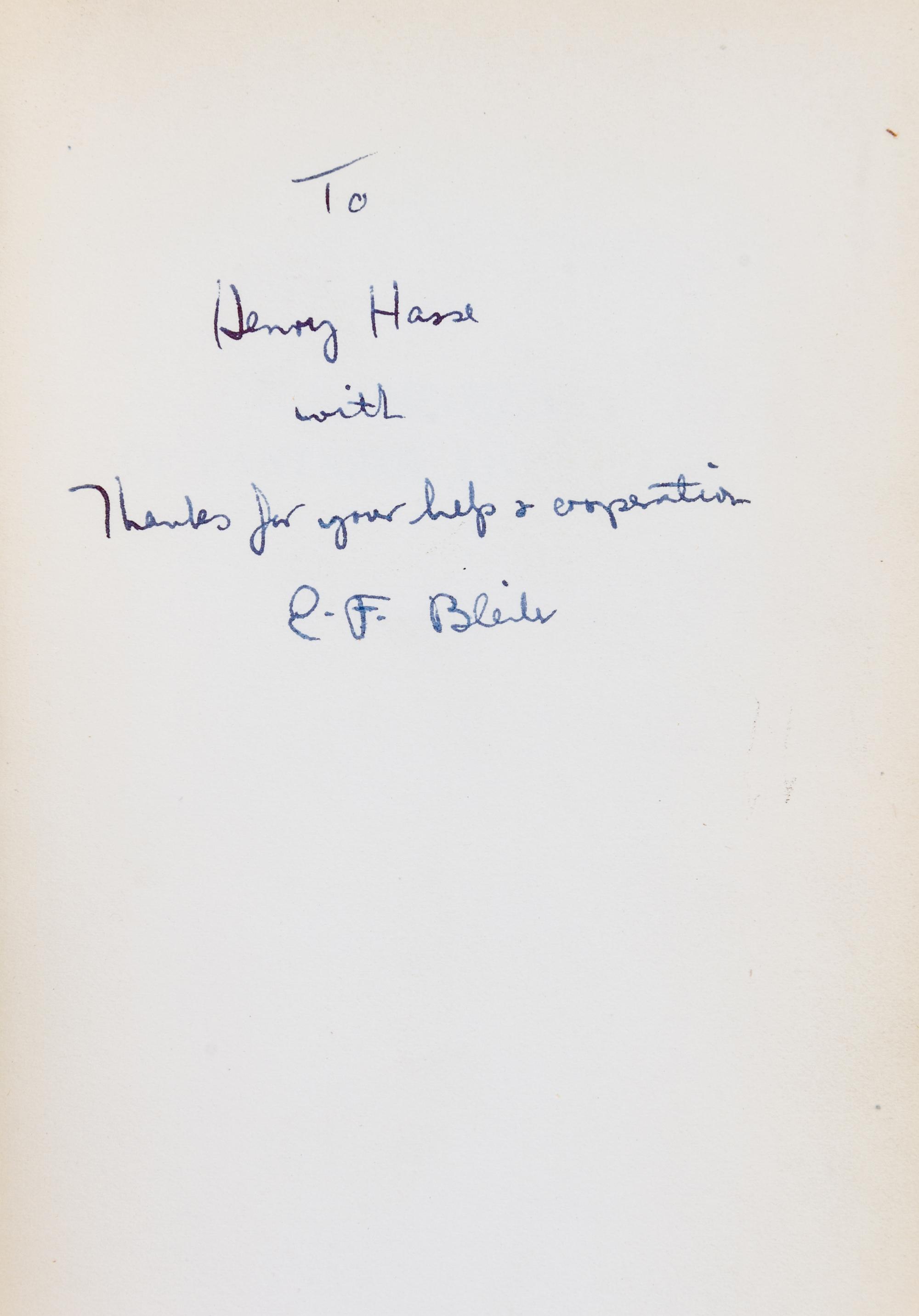 BLEILER, Everett F. (1920-2010). The Checklist of Fantastic Literature. Chicago: Shasta, 1948. FIRST EDITION PRESENTATION COPY.
