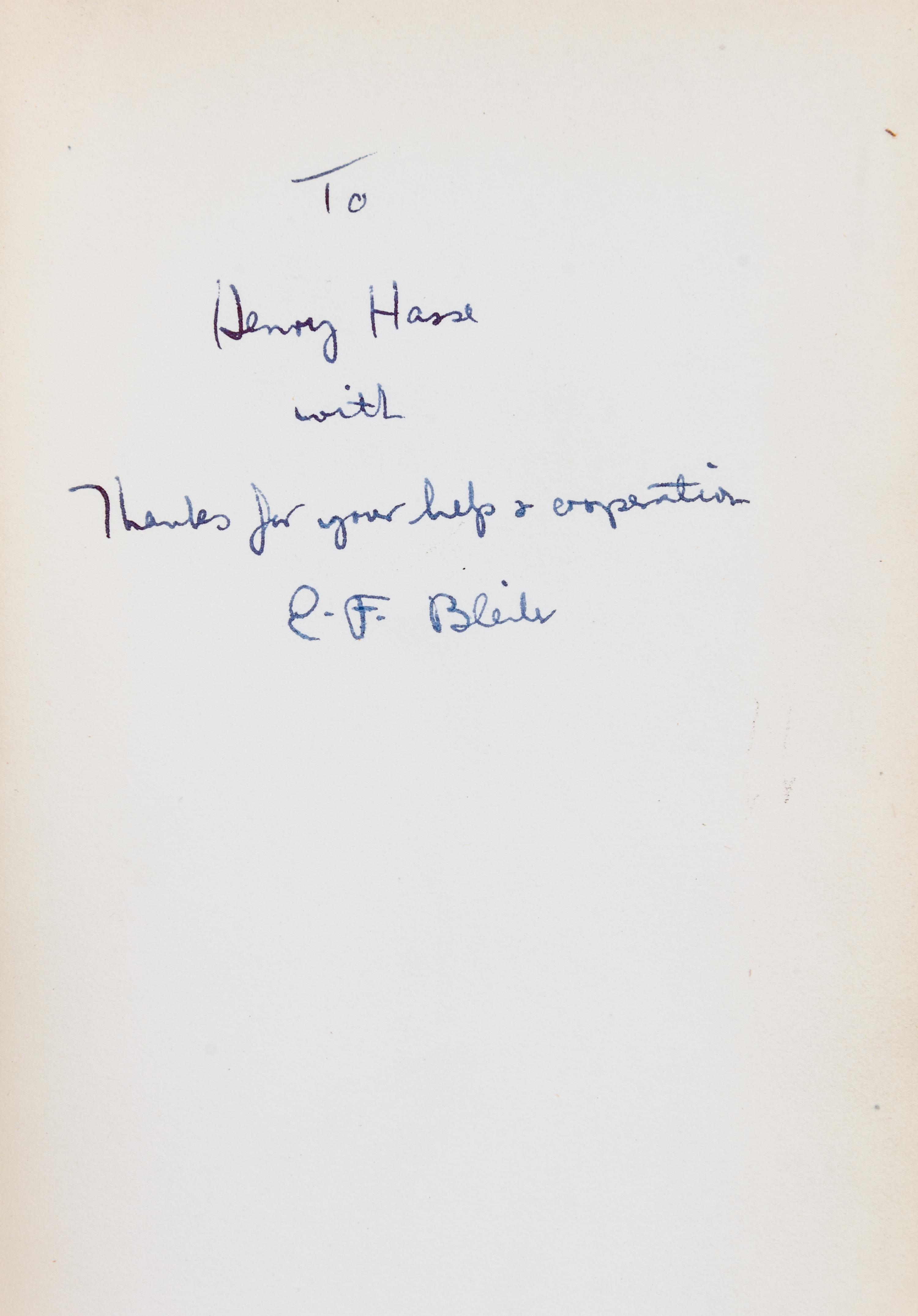 BLEILER, Everett F. (1920-2010). The Checklist of Fantastic Literature. Chicago: Shasta, 1948. FIRST EDITION PRESENTATION COPY.