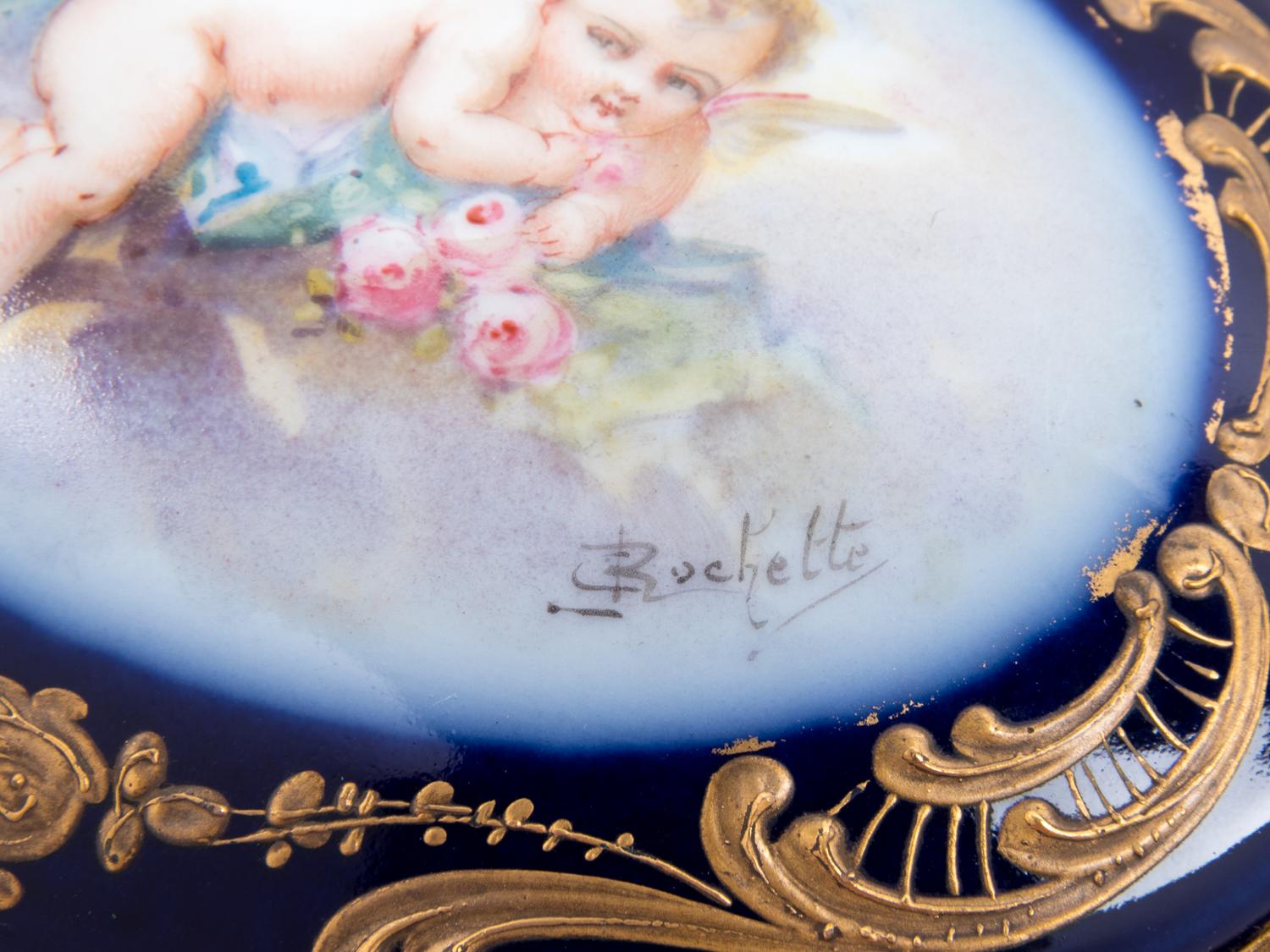 Four Sèvres Style Painted and Parcel Gilt Porcelain Boxes