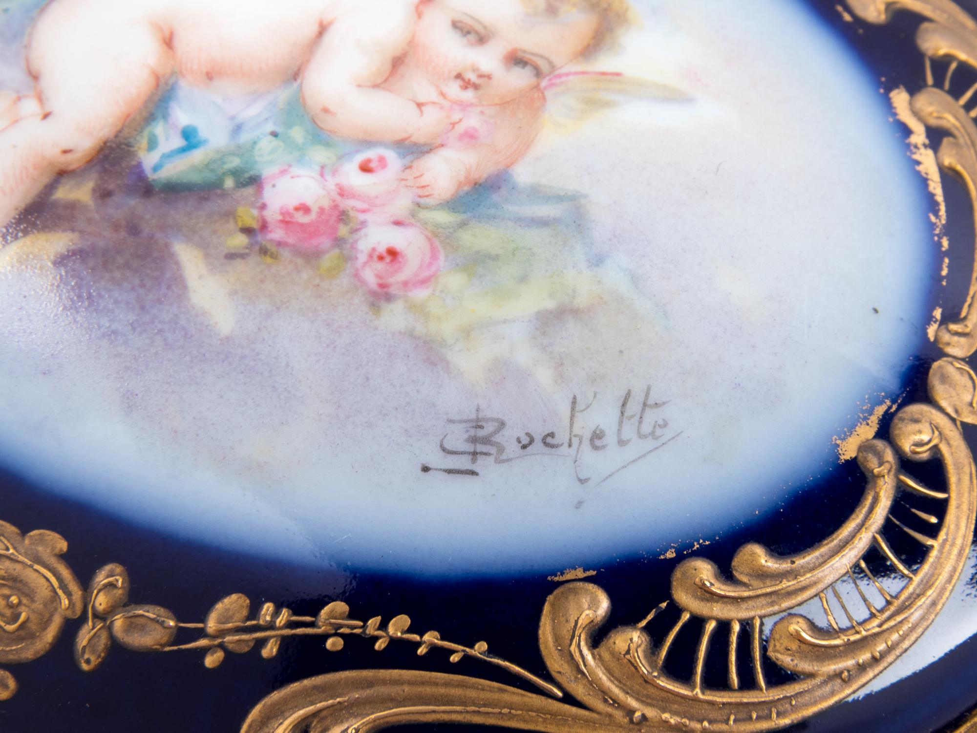 Four Sèvres Style Painted and Parcel Gilt Porcelain Boxes