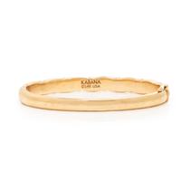 Kabana, Shell Inlay, Diamond, and Yellow Gold Bangle Bracelet and Earrings