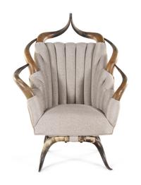 A Victorian Barrel-Back Horn Chair