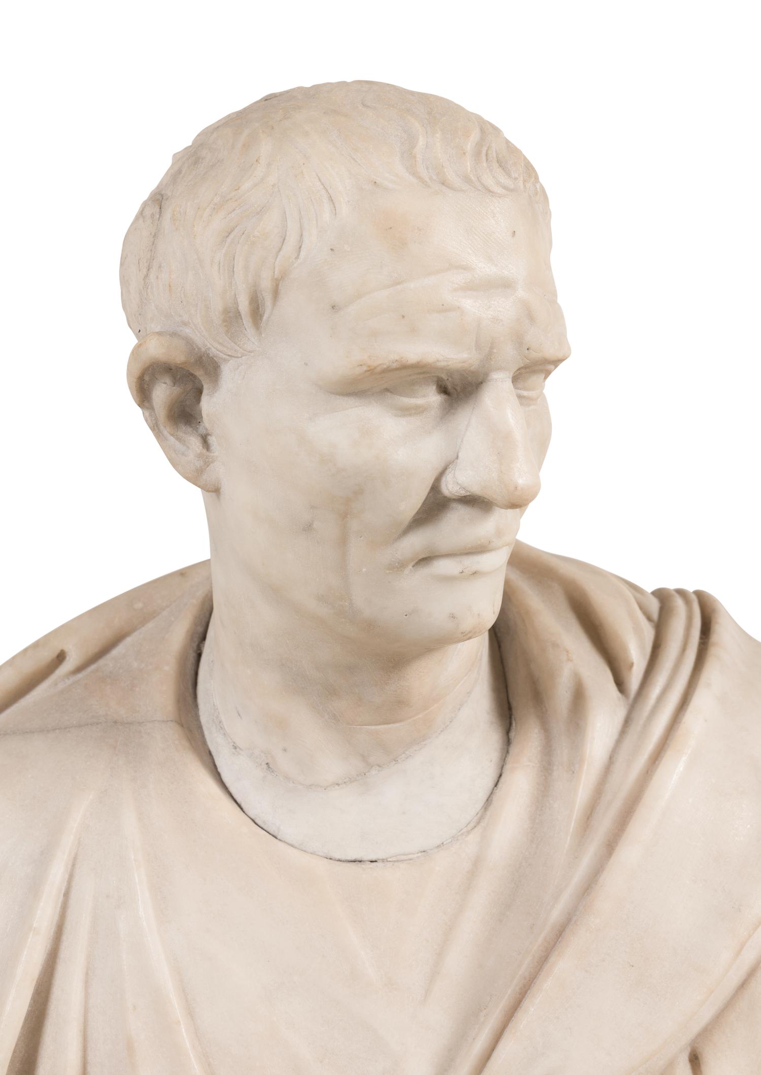 A Grand Tour Carved Marble Bust of a Julio-Claudian Emperor