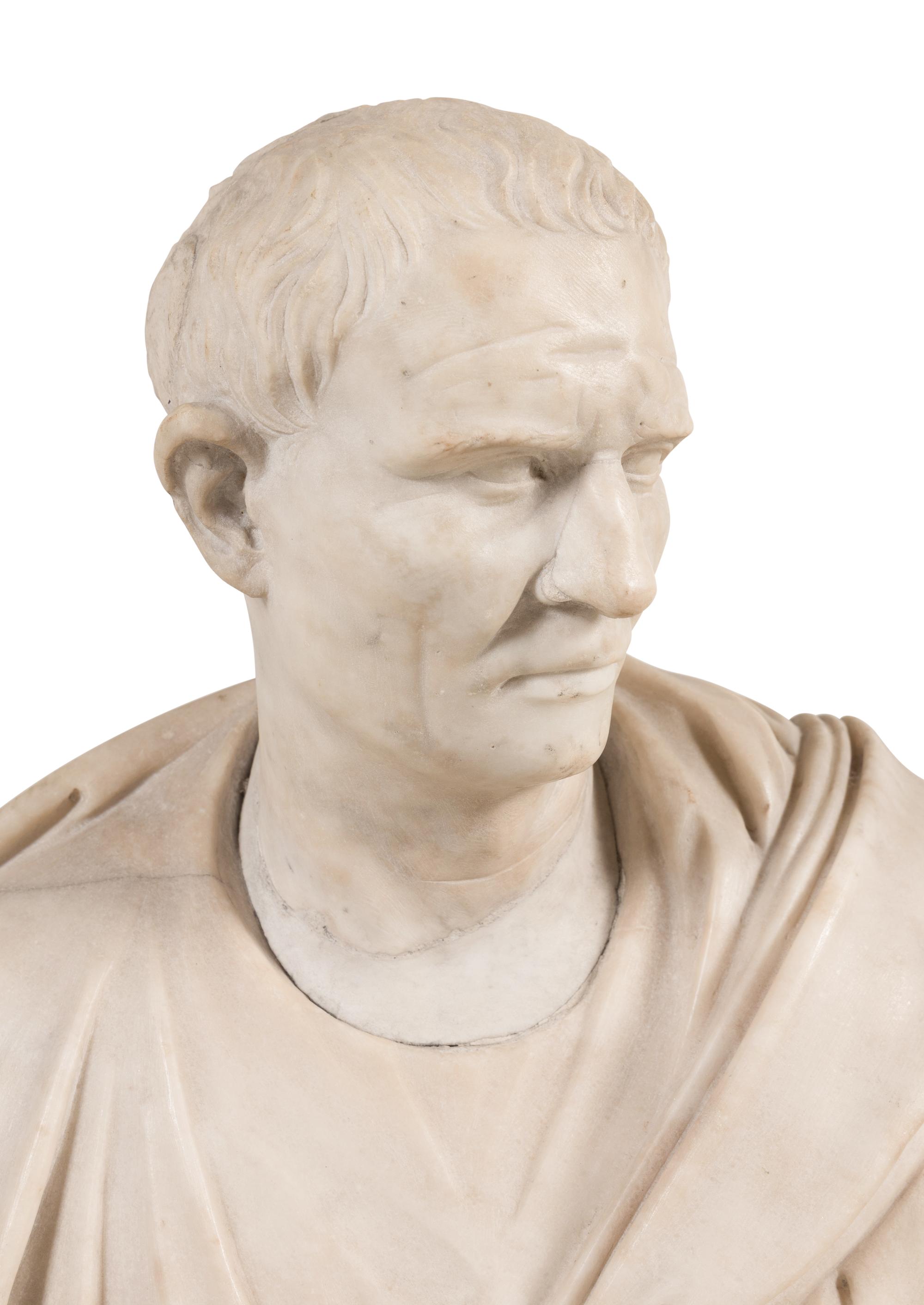 A Grand Tour Carved Marble Bust of a Julio-Claudian Emperor