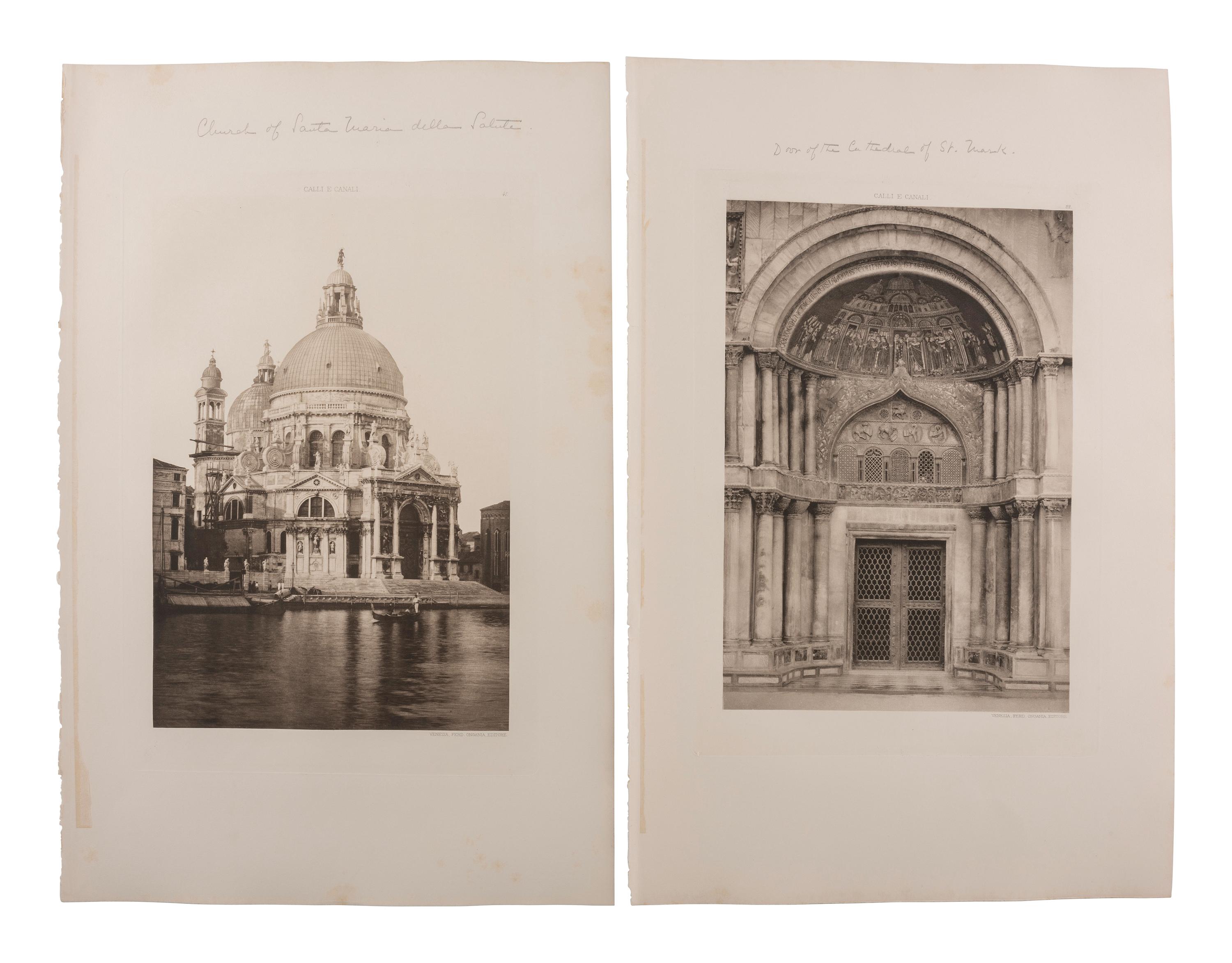 [EARLY PHOTOGRAPHY]. 25 images of Venice and Milan, including works by Ongania and Naya.