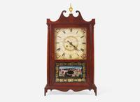 A Federal mahogany pillar and scroll shelf clock, Eli & Samuel Terry, Plymouth, CT, circa 1824-1827