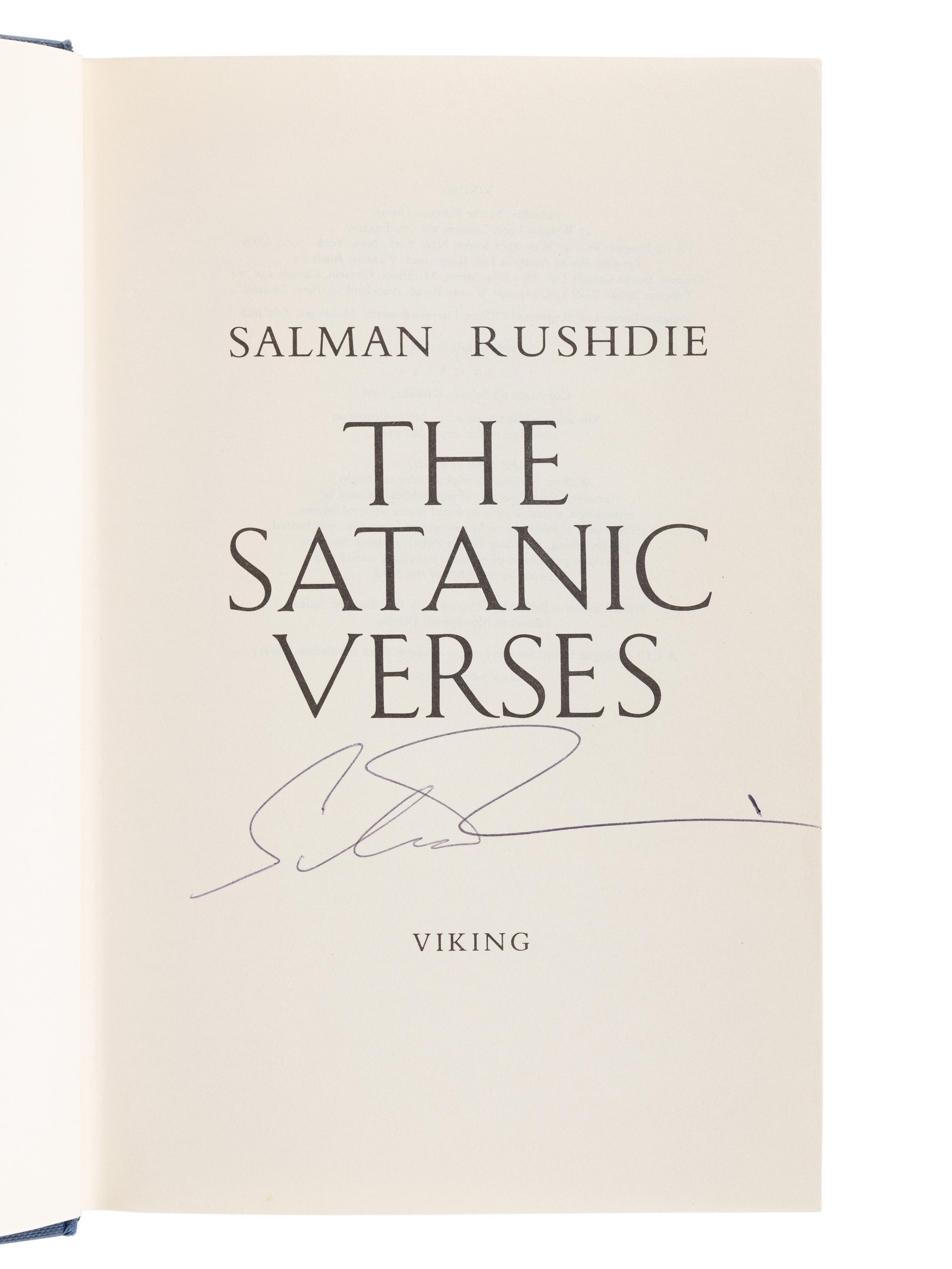 RUSHDIE, Salman (b. 1947). The Satanic Verses . London: Viking, 1988.