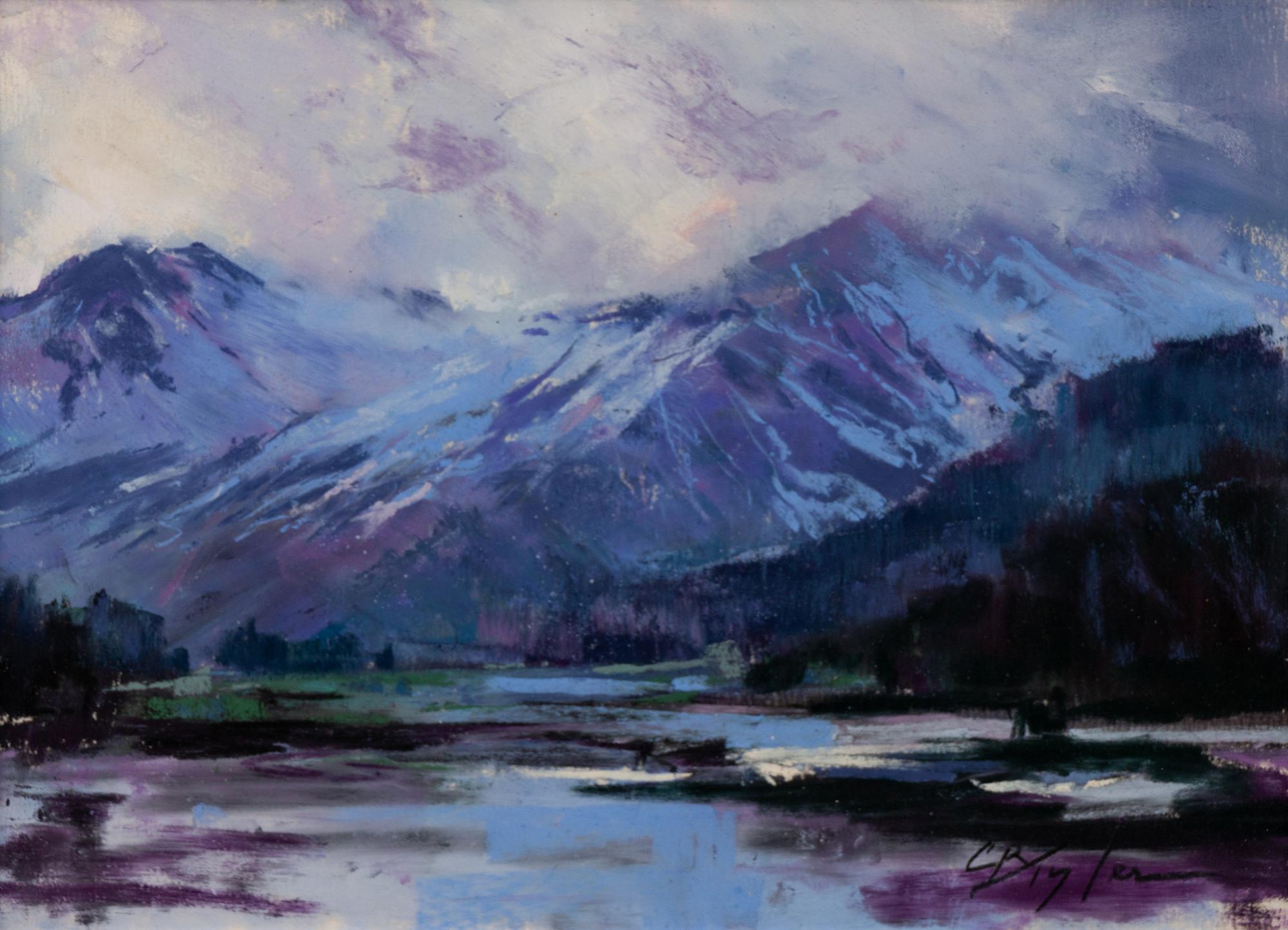 Two Works: Purple Mist at Jackson Lake and Purple Mountains of Tetons