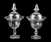 Two English Cut Glass Lidded Bon Bons Height 13 1/4 inches. — 19TH CENTURY