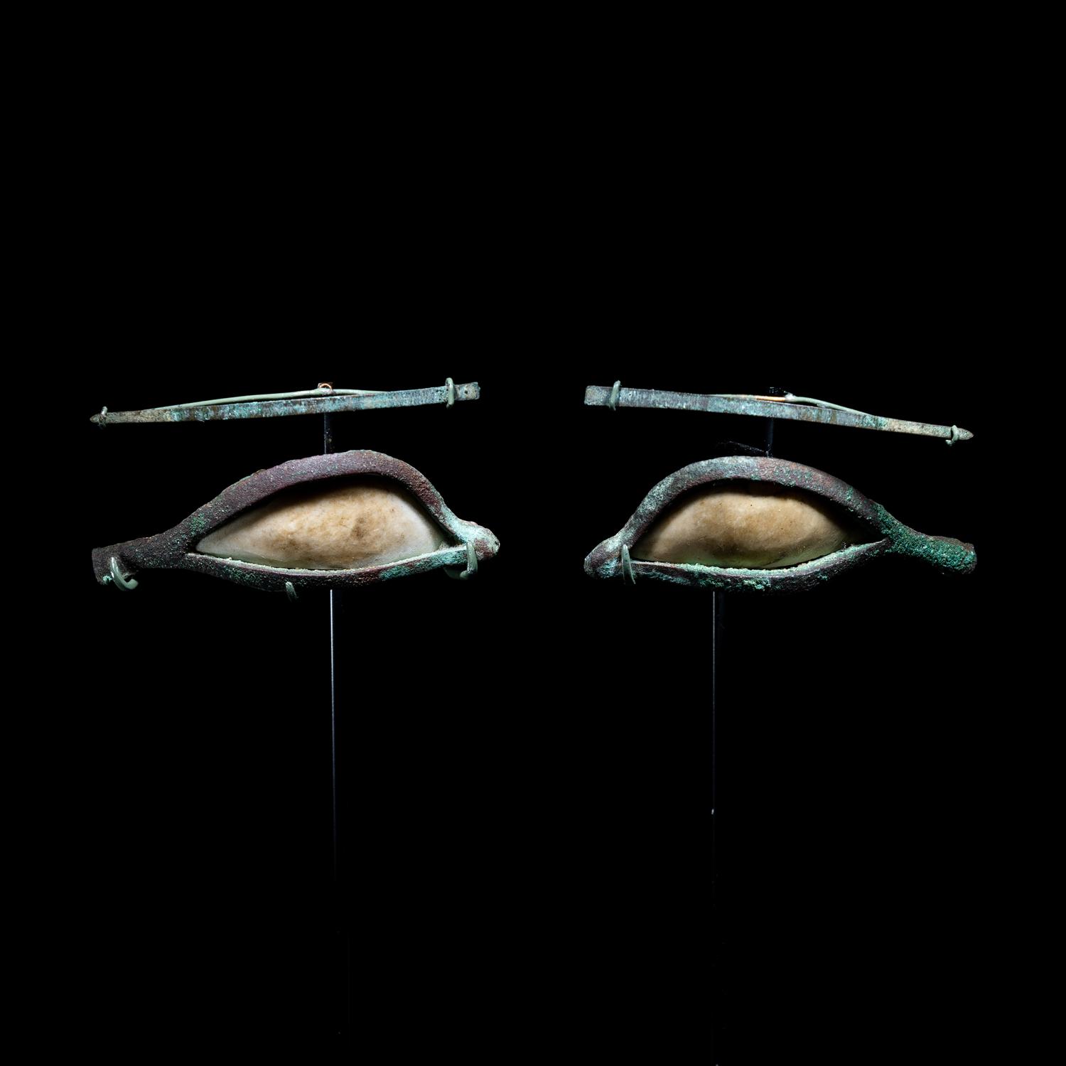 A Pair of Egyptian Bronze Eyes