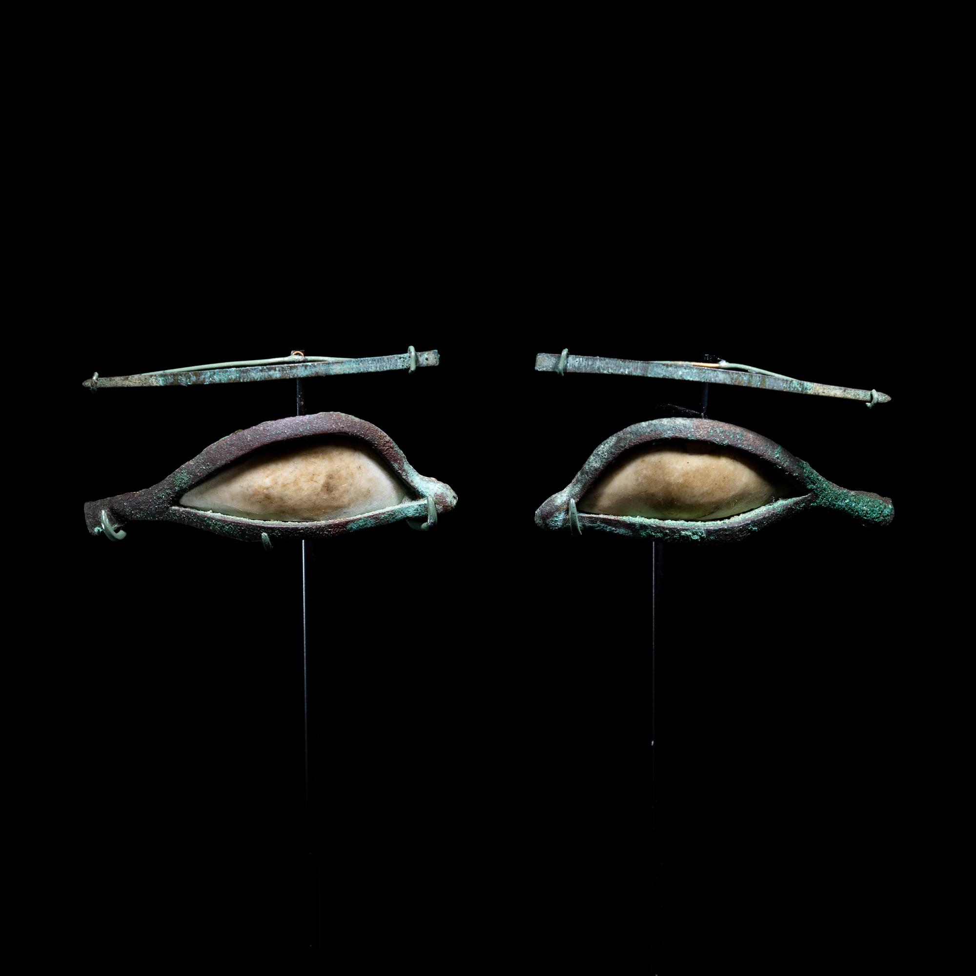 A Pair of Egyptian Bronze Eyes