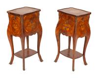A Pair of Dutch Marquetry Side Tables with Gilt Metal Mounts