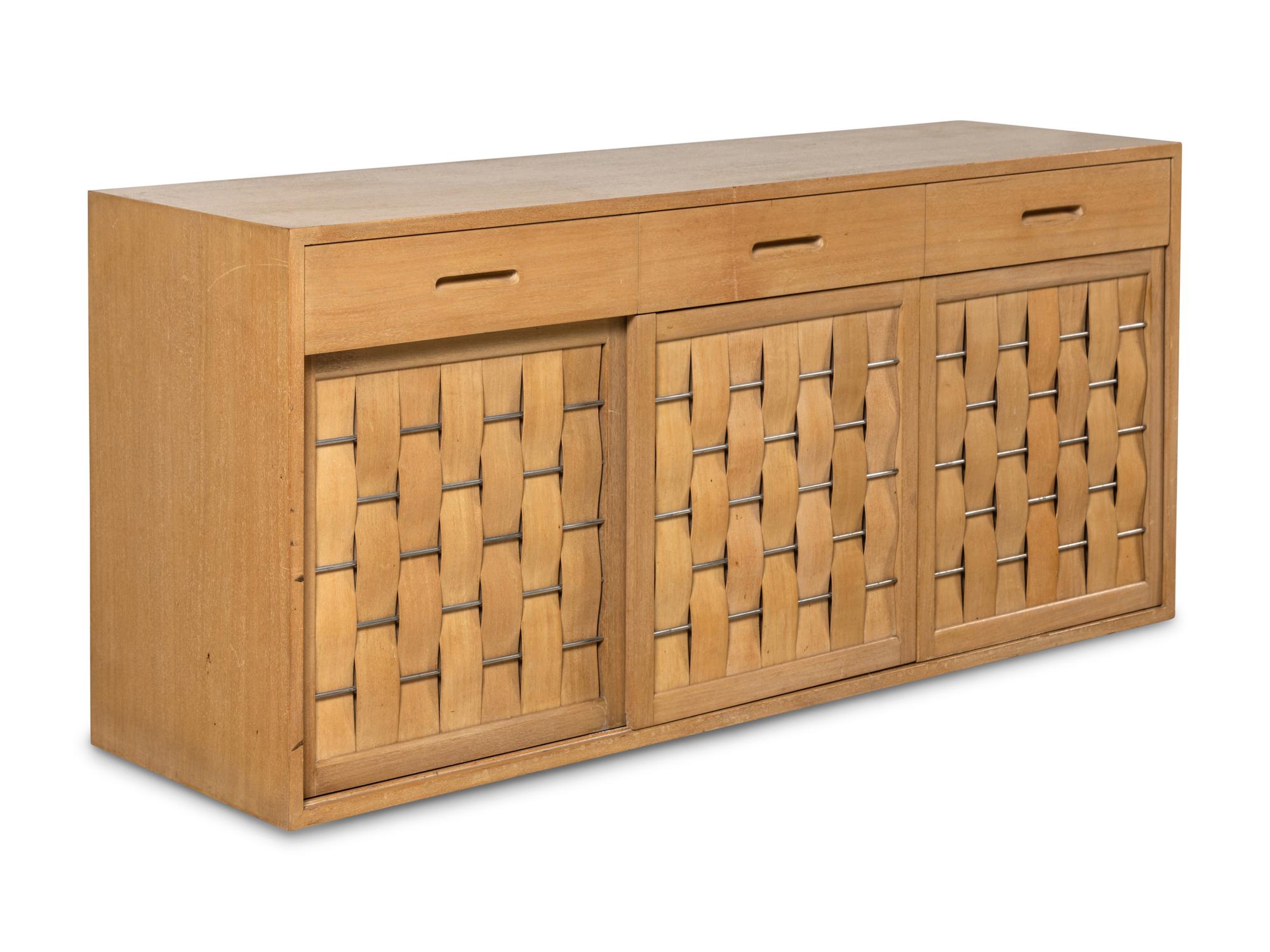 Woven-Front Cabinet, c. 1955 Dunbar, USA
