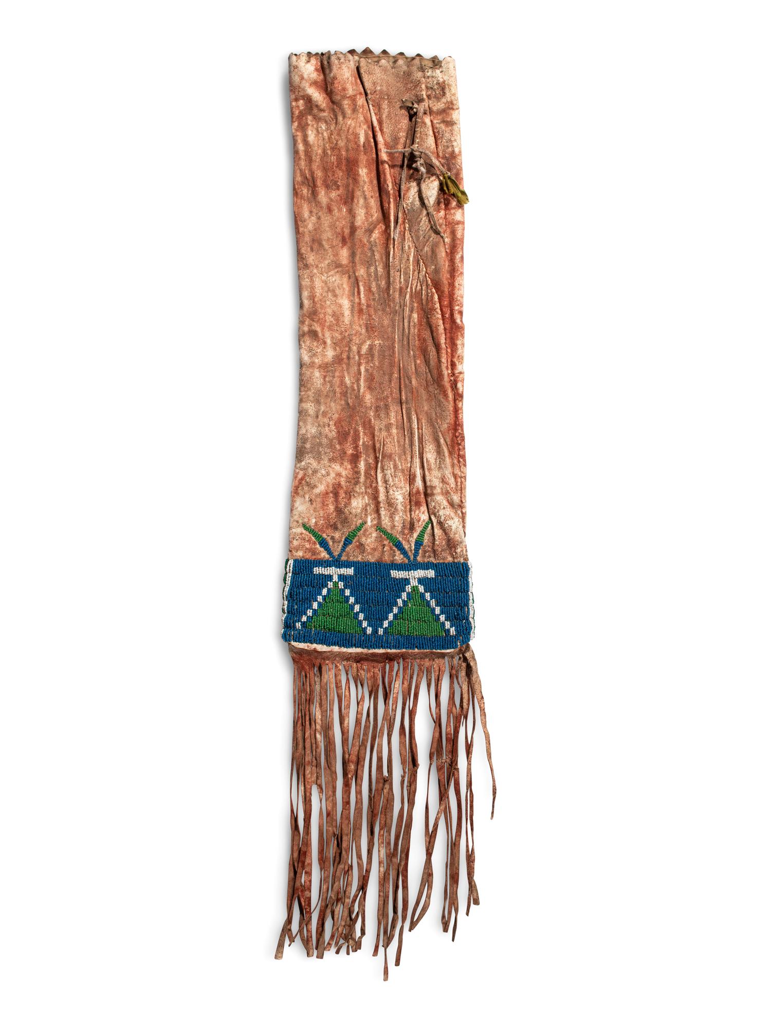 Northern Plains Beaded Hide Tobacco Bag