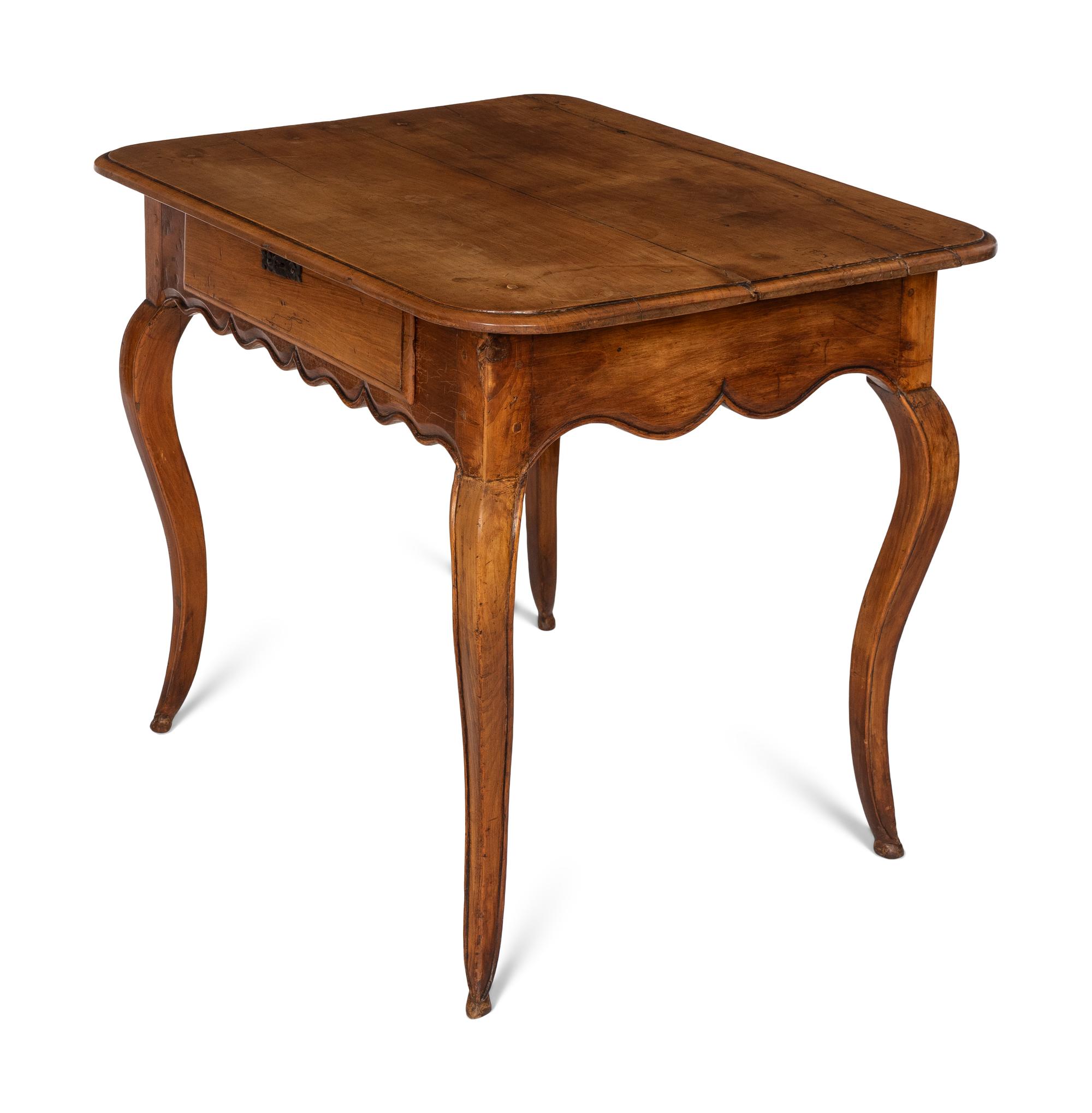 A Louis XV Provincial Walnut One-Drawer Side Table
