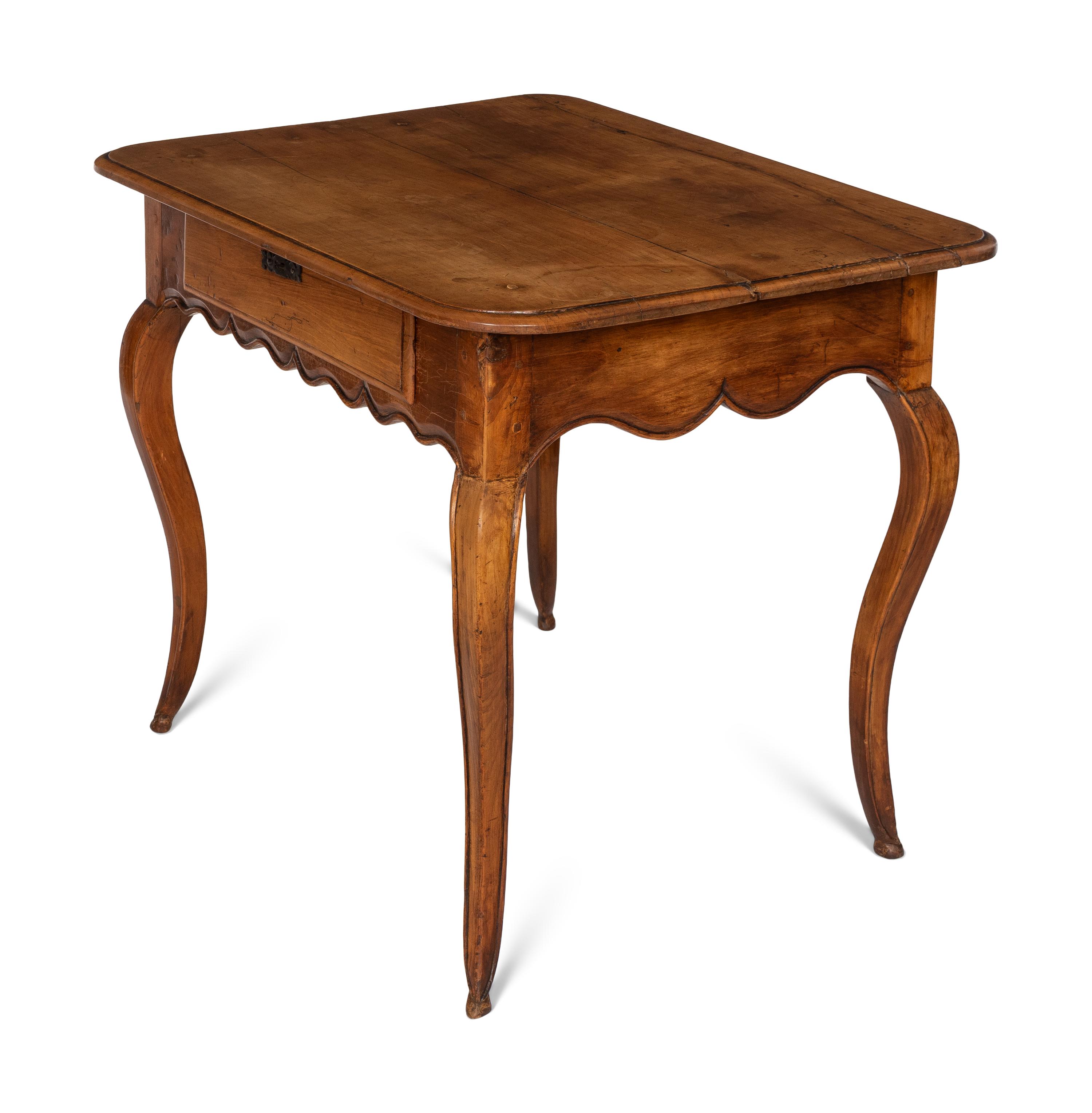 A Louis XV Provincial Walnut One-Drawer Side Table
