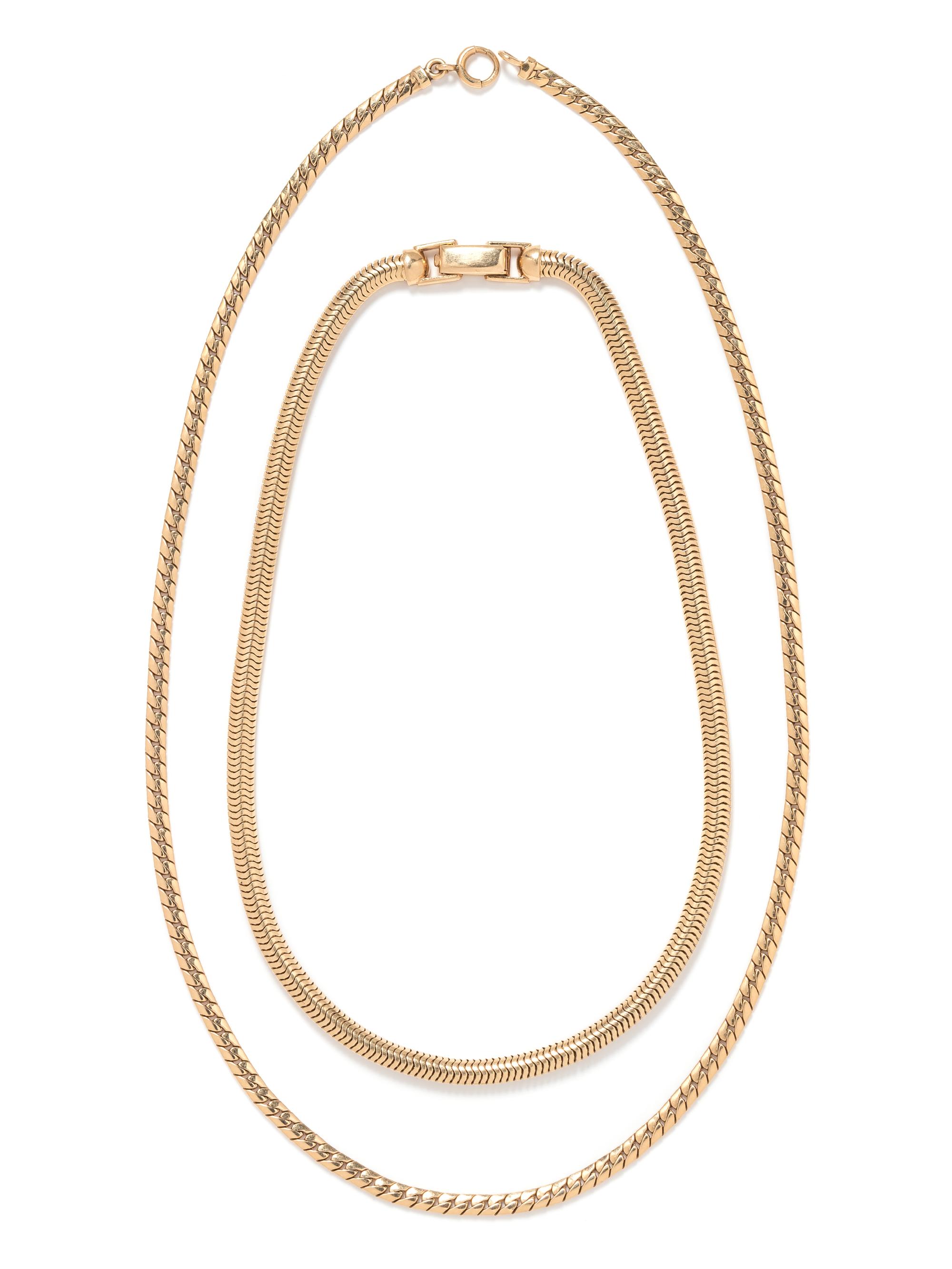 A Collection of 14 Karat Gold Chain Necklaces,