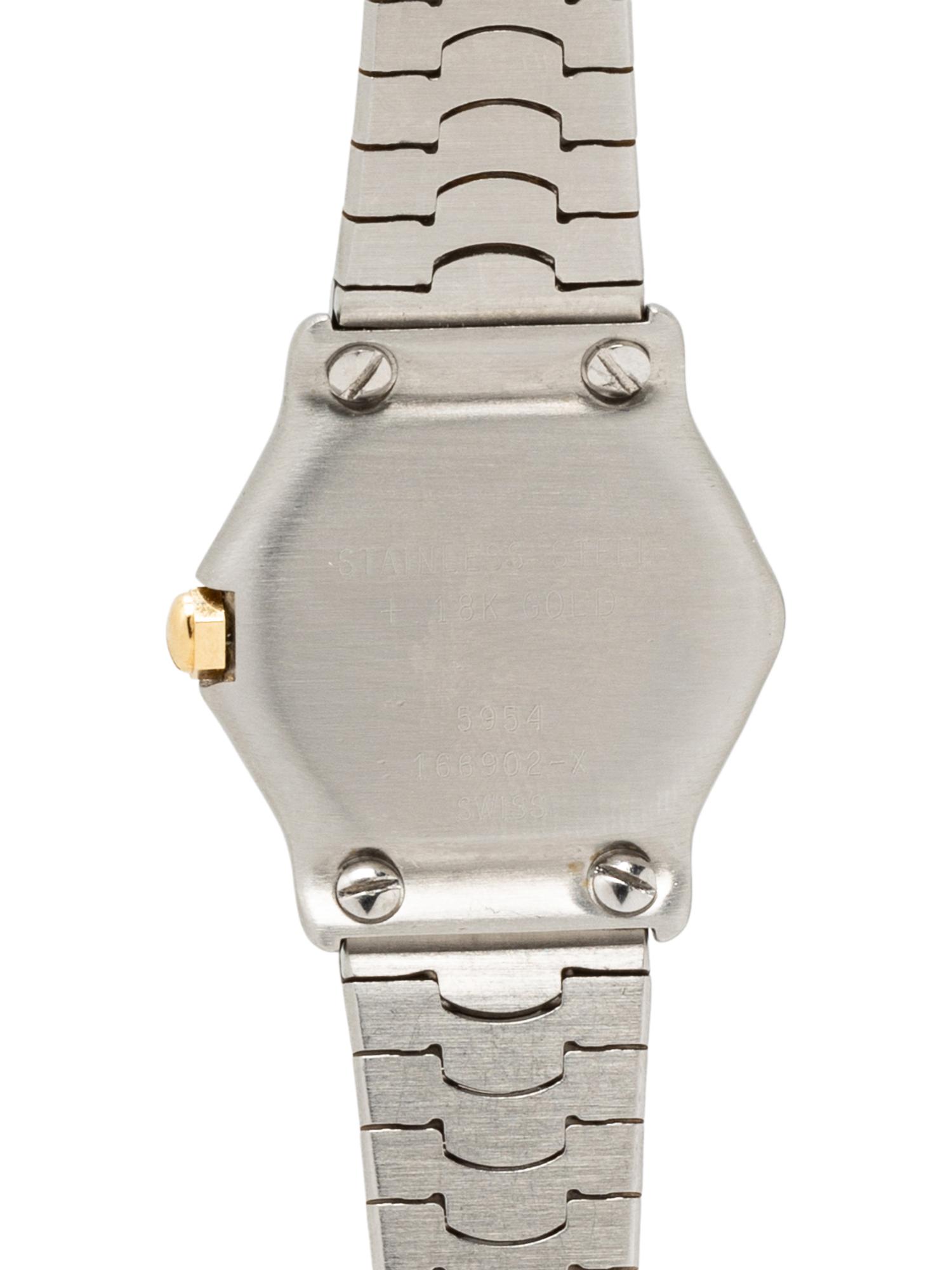 EBEL, STAINLESS STEEL, YELLOW GOLD AND DIAMOND 'WAVE' WATCH
