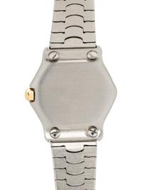 EBEL, STAINLESS STEEL, YELLOW GOLD AND DIAMOND 'WAVE' WATCH