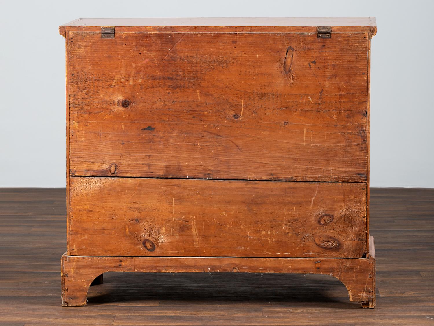 A Shaker Red-Stained Pine One-Drawer Blanket Chest