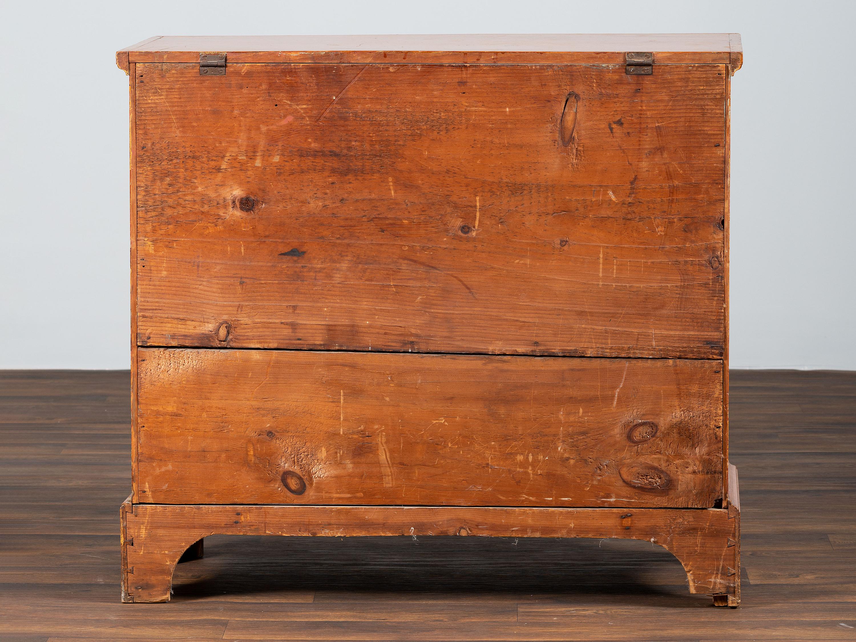 A Shaker Red-Stained Pine One-Drawer Blanket Chest