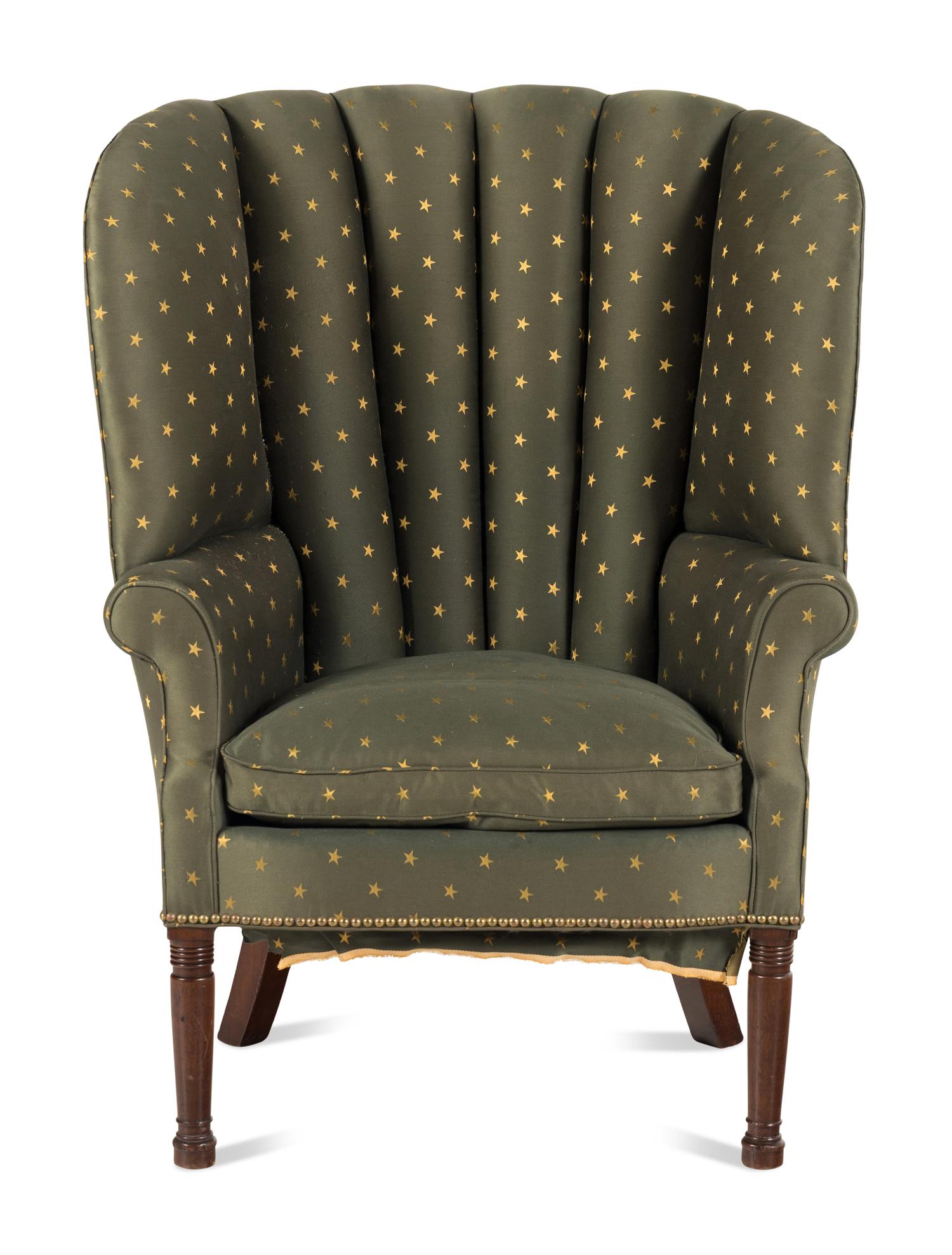 A Federal Style Mahogany Wingback Armchair
