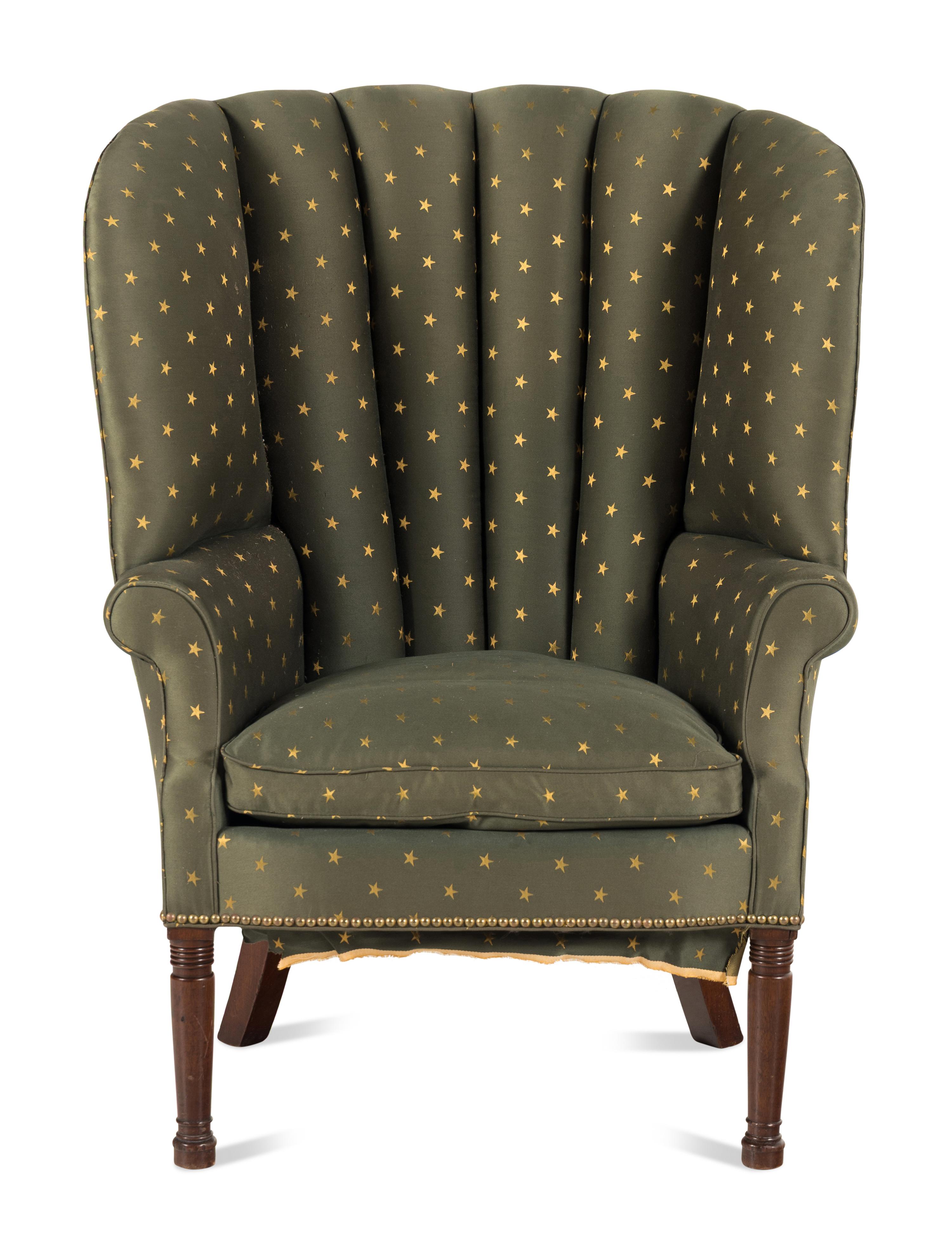 A Federal Style Mahogany Wingback Armchair