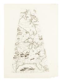 [MAP]. CORONELLI, Vincenzo Maria (1650-1718). Globe gore [Great Lakes, Florida, Gulf Coast, Texas, Mississippi River, Chesapeake, etc]. Venice, ca 1688.