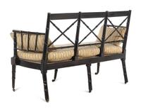 A Regency Black-Painted and Stencil-Decorated Settee