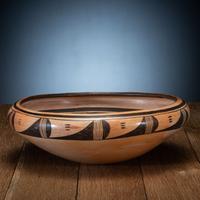 Polychrome Pottery Bowl, with Hopi Villages Sticker