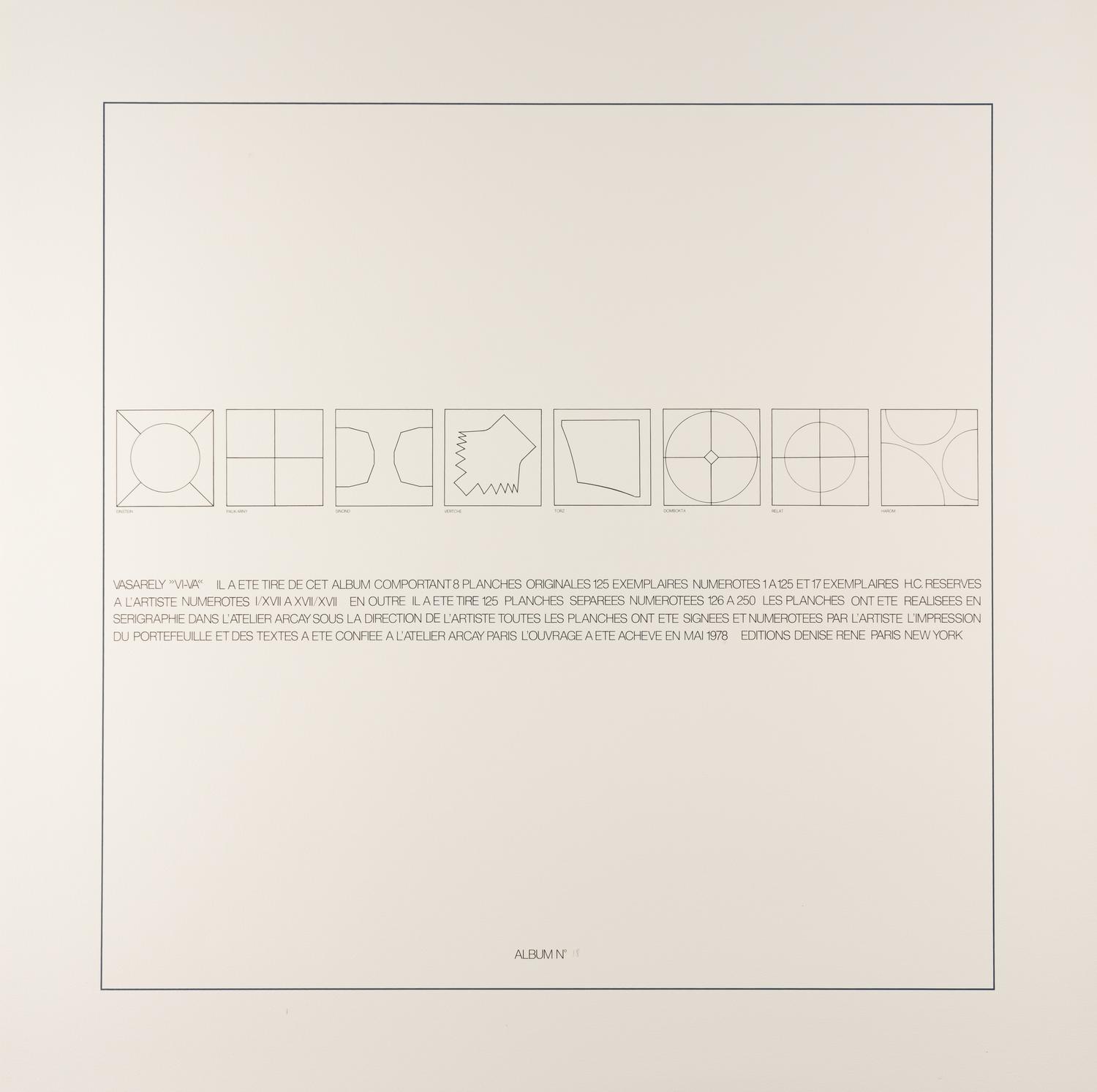 Vi-va (complete portfolio of 8 with title and justification pages and portfolio case), 1978