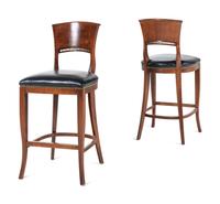 A Set of Four Burlwood Bar Stools