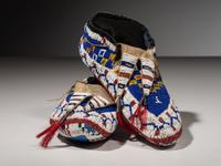 Sioux Fully Beaded Hide Moccasins