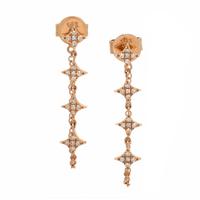 EF Collection, 'Fleur Chain Stud', Rose Gold and Diamond Earrings