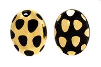 A Pair of 18 Karat Yellow Gold and Black Jade Earclips, Angela Cummings for Tiffany & Co., 10.70 dwts.