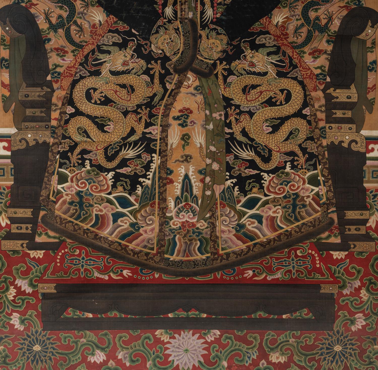 A Pair of Portraits of a Manchu Royal Prince and Princess