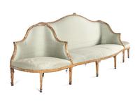 A George III Giltwood Confidante Sofa