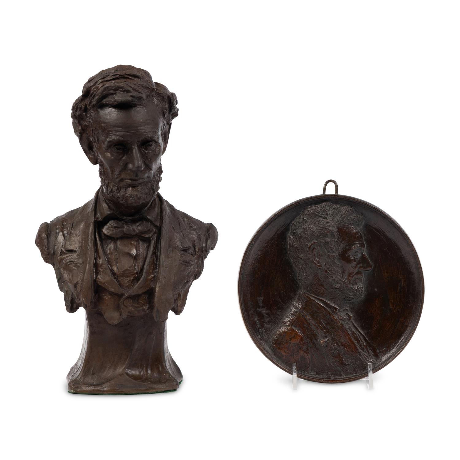Leo Frank Nock (American, 1875-1949) Portrait bust of Abraham Lincoln bronze