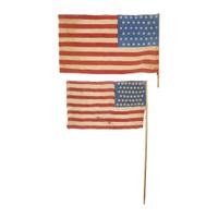 Group of seven 42-Star American Parade flags and two 45-Star American Parade Flags 1877-1908