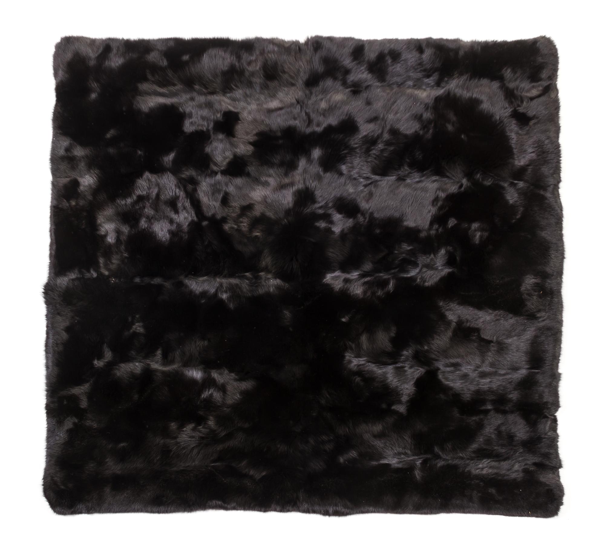 A Fox Fur Throw and a Pair of Fox Fur Pillows Throw 5 feet 8 inches x 5 feet 8 inches. — RALPH LAUREN