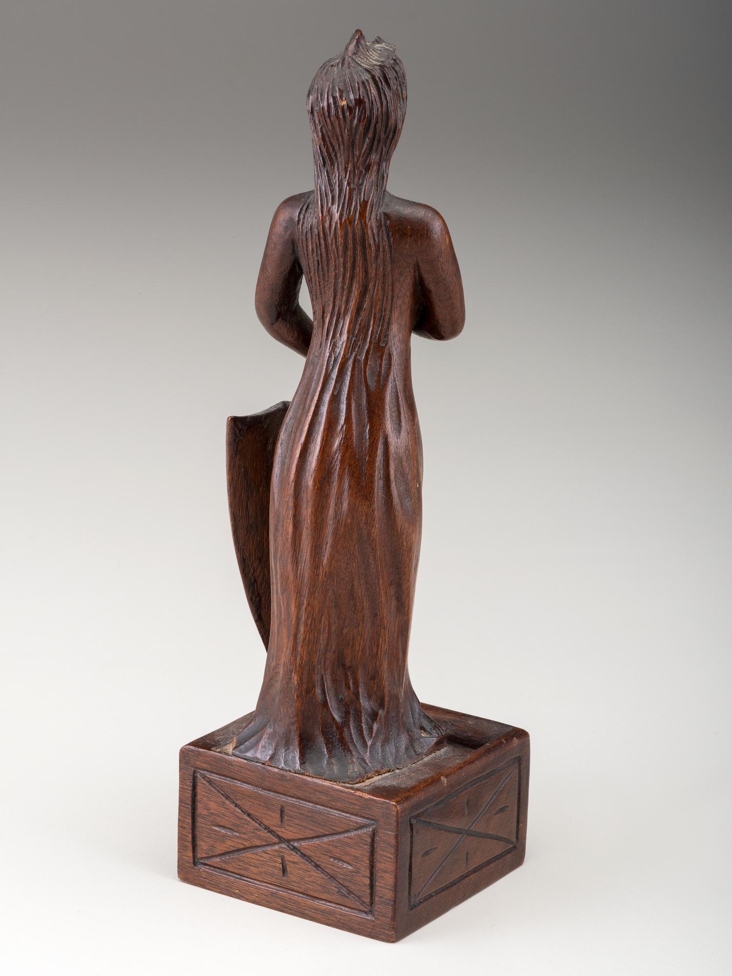 A Carved Mahogany Figure of Lady Liberty