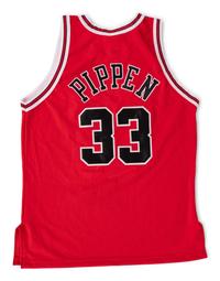 A Scottie Pippen Signed Autograph Chicago Bulls Champion NBA 50 Basketball Jersey (Beckett Authentication Services BAS Certified),