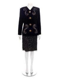 Two Givenchy Velvet Evening Ensembles, 1980-2000s